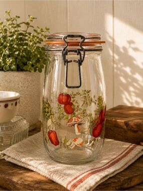 Vintage Pyre Glass Canister “Spice of Life” 1.5 Litre